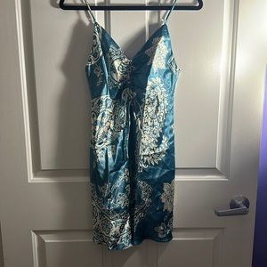 Zara Satin Bandana Paisley Print Mini Dress